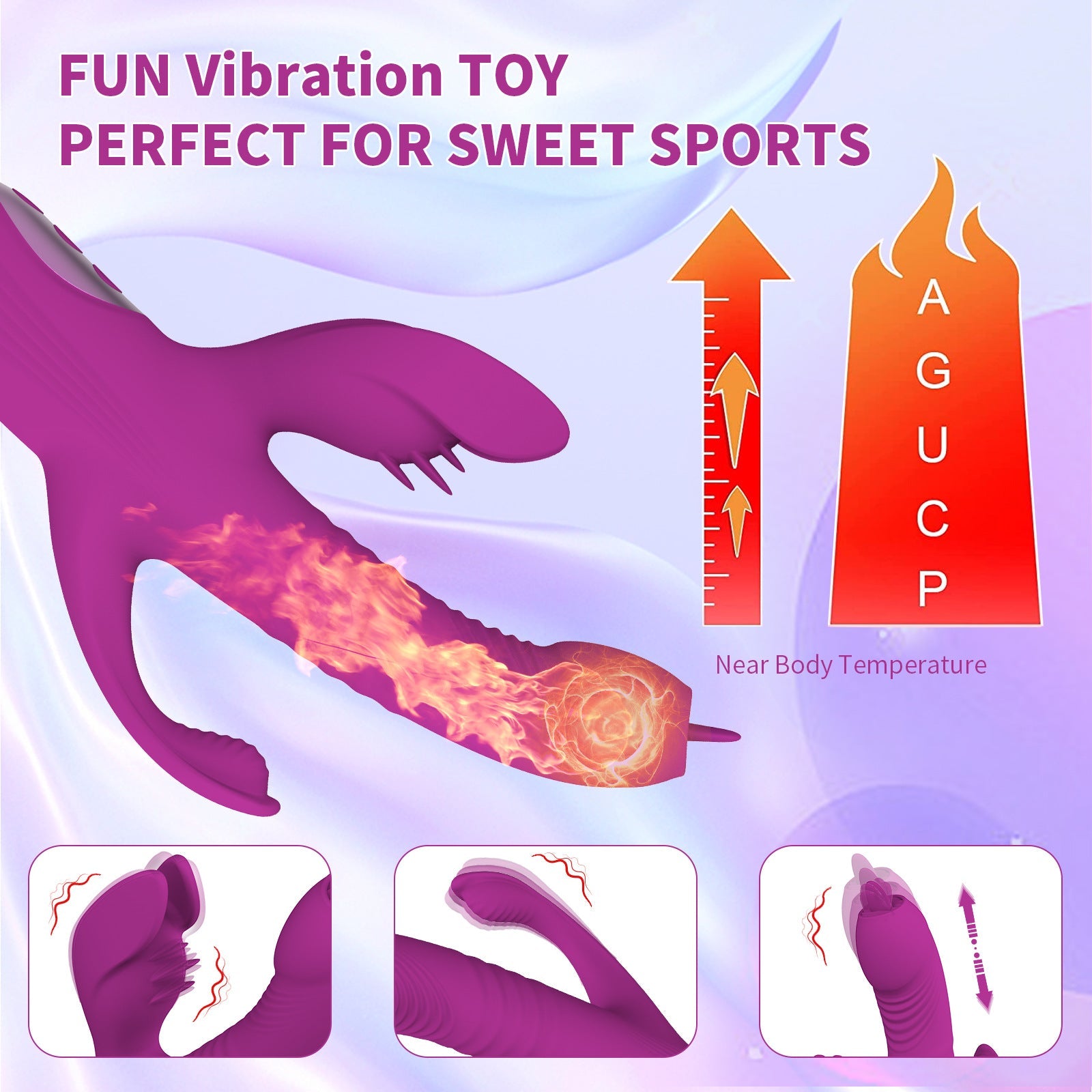 Vibrador de aquecimento e lambedura de língua retrátil totalmente automático