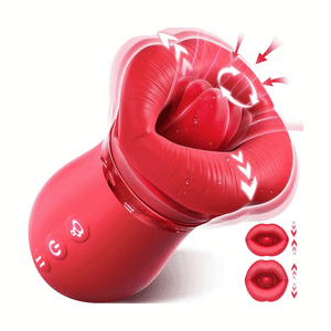 Vibrador 5 em 1 com sucção bucal, brinquedo sexual de rosas + 9 vibradores, 3 impulsos e balanços, aquecimento inteligente, vibrador realista de 6,3 polegadas, conjunto