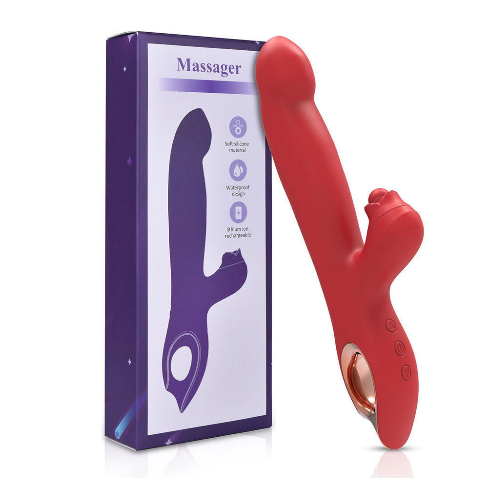 Vibrador de massagem e masturbação com bastão de rosas