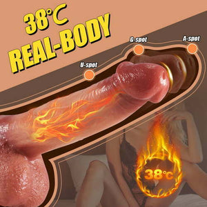 Vibrador 5 em 1 com sucção bucal, brinquedo sexual de rosas + 9 vibradores, 3 impulsos e balanços, aquecimento inteligente, vibrador realista de 6,3 polegadas, conjunto