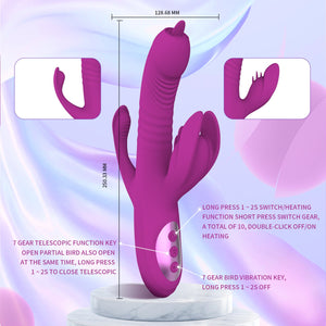 Vibrador de aquecimento e lambedura de língua retrátil totalmente automático
