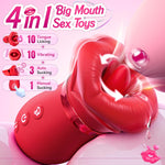Vibrador 5 em 1 com sucção bucal, brinquedo sexual de rosas + 9 vibradores, 3 impulsos e balanços, aquecimento inteligente, vibrador realista de 6,3 polegadas, conjunto