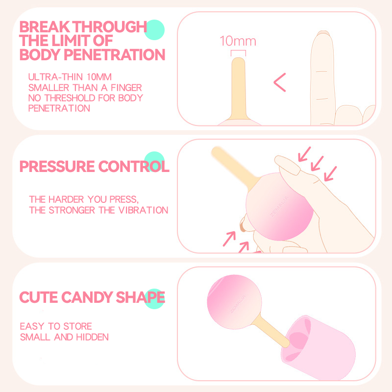 Vibrador de controle sensível à pressão Pink Gradient Lollipop