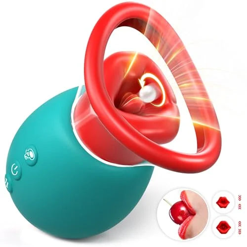 Brinquedo sexual 4 em 1 com rosas, vibrador para lamber e beijar na boca com 10 vibrações